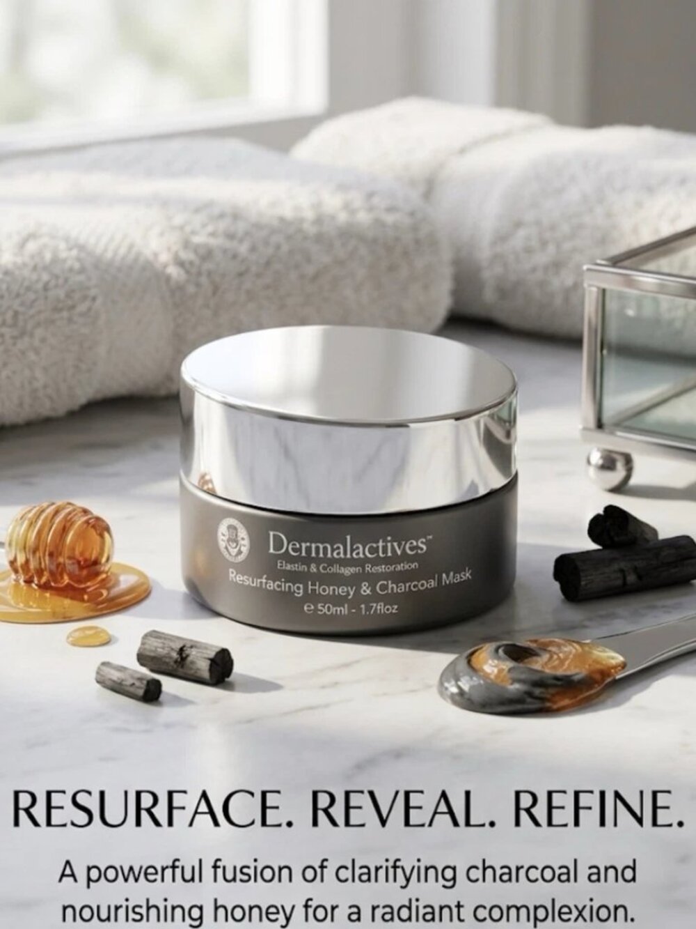 Dermalactives Honey & Charcoal Resurfacing Face Mask 1.7 oz New Spa Skincare